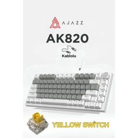 Resim CoverZone Kablolu Mekanik Oyun Klavyesi - Sarı Switch Ajazz AK820 
