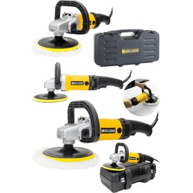 Resim Graizer Alman Ps-76 3000 Watt 6 Kademe Devir Ayarlı Metal Şanzuman Polisaj Makinası Zımpara Pasta Cila Makinesi Sarı 