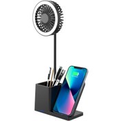 Resim S-link SL-M9055 Siyah TypeC 10W Kablosuz Şarj Cihazı Fanlı Kalem 