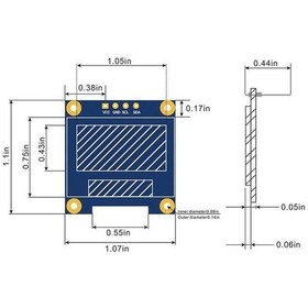 Resim 0.96'' 128x64 Oled Grafik Lcd Ekran - Mavi 