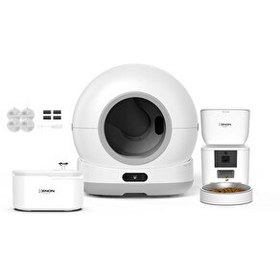 Resim Xenon Smart Akıllı Kamerasız Kedi Tuvaleti Çelik Kaseli 4 LT Mama Kabı Led Su Pınarı ve Filtre 4'lü Pet Seti 