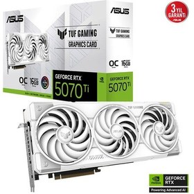 Resim Asus Tuf-rtx5070tı-o16g-whıte-gamıng, 16gb, 256bit, Gddr7, 2xhdmı, 3xdp Gamıng Ekran Kartı 