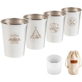 Resim Teltree 4'lü Paslanmaz Çelik Bira Bardağı Seti - 350ml, Silikon Kılıf Ve Saklama Çantası İle Beyaz Beyaz 