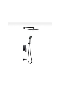 Resim İsaoğlu Yapı Siyah Ankastre Duş Seti Siyah Duş Sistemi Mat Siyah Renk Komple Takım Siyah 