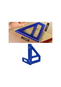 Resim Adet 3d Çok Açılı Ölçüm Cetveli Mavi Metal 45/90 Derece Alüminyum Alaşımlı Ağaç İşleme Kare İletki Mühendis Marangoz İçin 