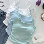 Resim 3 Parça Set Plise Üst ve Sırt Desteği Bralette ile Saf Arzu Camisole, İnce Bir Görünüm İçin 