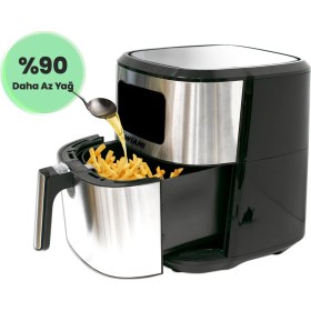 Resim 6.5 L Akıllı Yağsız Hava Fritözü, Şık Metalik Tasarım 