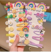 Resim Moveevo 2022 Yeni Çocuk Saçakları: Güneşin İzi & Mor Renkli 28'li Set - Tatlı Bitki Ve Bulut Desenli Saç Klipsleri 