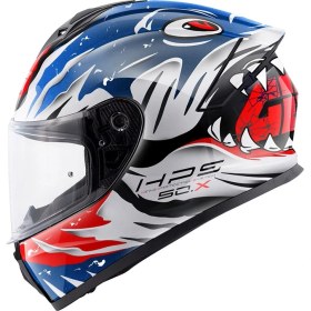 Resim Givi 50.x Sharkbite Mavi-Beyaz-Kırmızı Kapalı Motosiklet Kaskı 