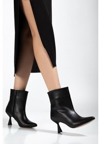 Resim 4701 Siyah Cilt Kare Topuk Günlük Kadın Bot Siyah 