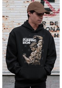 Resim Sevbano Arnold Pumping Iron Bodybuilding Fitness Unisex Oversize Sporcu H Siyah 