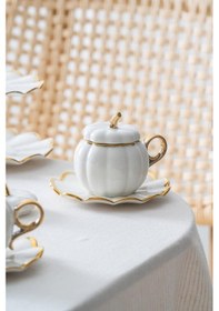 Resim Acar Betty Gold 2 Kişilik Standlı Mini Pasta Ve Kahve Fincan Takımı Kaı-07647 Gümüş-gri 