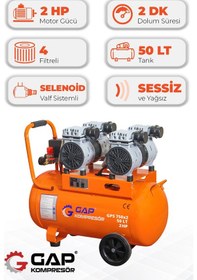 Resim Hava Kompresörü Sessiz Ve Yağsız 50 Lt Gps 750x2 