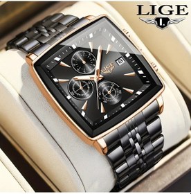 Resim Fochsia Lıge Erkek Kol Saati Rose Gold Siyah Analog Spor Takvim Hediye Kutusu Diğer 