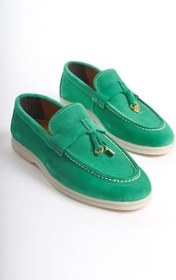 Resim Kadın Süet Loafer & Babet Yeşil -mckry1410-y, Yeşil, 3 