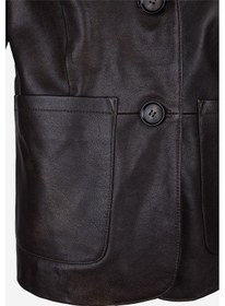 Resim Valmenti Kadın Hakiki Deri Viski Eskitme Deri Mont 1000 Blz Byn Derı Ceket Y25 Vıskı Eskıtme Acı Kahverengi 