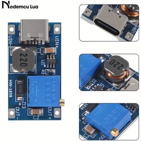 Resim NODEMCU LUA 5/10 MT3608 Ayarlanabilir Boost Modül Voltaj Regülatörü Micro USB Type-C Tak 2V-24V'den 5V-28V'ye 2A Adım Yükseltici DC-DC Boost Dönüştürücü 