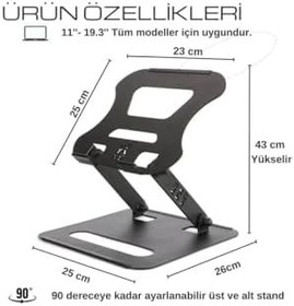 Resim Katlanabilir Modellerle Uyumlu Dayanıklı Kolay Ayarlanır Paslanmaz Çelik Laptop Standı 