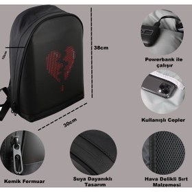 Resim FUNKYBAG Led Gözlü Motor Sırt Çantası, Ledli Motorcu Çantası, Akıllı Sırt Çantası 
