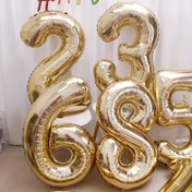 Resim 101.6 cm Şampanya Altın Folyo Balon Sayısı 26 - Doğum Günleri, Yıldönümleri, Mezuniyetler ve Partiler için Büyük Kendinden Kapamalı Alüminyum Balonlar, Helyum Balonlar | Kutlama Dekoru | Kendinden Kapamalı Balonlar 