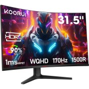 Resim Koorui 31.5" 32E6QC 170Hz 1ms Va Qhd (Hdmı, Displayport) Curved Gaming Monitör 