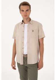 Resim U.s. Polo Assn. Erkek Taş Gömlek Kısa Kollu 50297896-vr049 Taş Rengi 