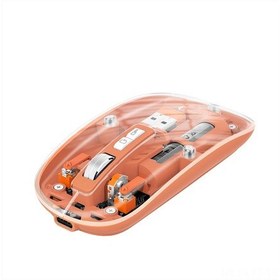 Resim Youtek M233 Şeffaf Şarj Edilebilir 2.4g Kablosuz Fare - Turuncu, Windows/mac/ios/android Uyumlu Diğer 