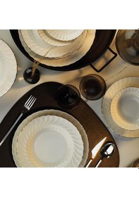 Resim Kütahya Porselen Bone Lilyum Platin File 24 Parça Yemek Takımı 