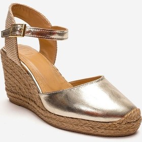 Resim Luvishoes Sinta Altın Hakiki Deri Kadın Topuklu Sandalet 