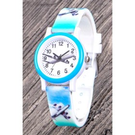 Resim Saattino Etli Yumuşak Silikon Kordonlu Uçak Temalı Analog Erkek Kız Çocuk Kol Saati ST-304343 