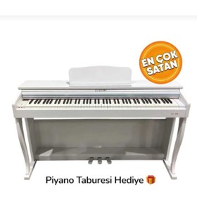 Resim PUANDORG Ludorf Le 330 BEYAZ Profesyonel Piyano 88 Tuşlu Tuş Hassasiyetli (+TABURE / KULAKLIK) 