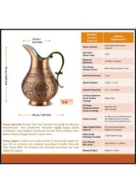 Resim Keski İşlemeli Eskitme Bakır Sürahi 
