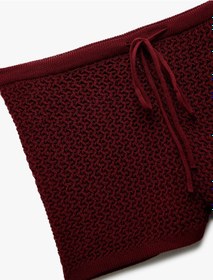 Resim Koton Beli Bağcıklı Normal Bel Triko Mini Şort Bordo 5sal40001ıt Bordo 