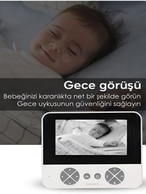 Resim 4.3 Kablosuz Ip Bebek Kamerası 720p Monitörlü 150m Menzil 2.4ghz İnterkom Hareket Algılayıcı 
