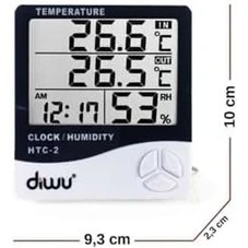 Resim Storemax Htc-2 Problu Termometre Higrometre. Sıcaklık Nem Ölçer Saat 