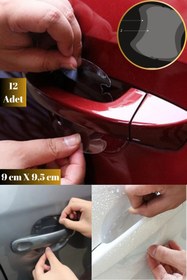 Resim Hane Dostu 3 Set 12 Adet 9,5 Cm Oto Kapı Kolu Çizilme Önleyici Şeffaf Koruyucu Film 