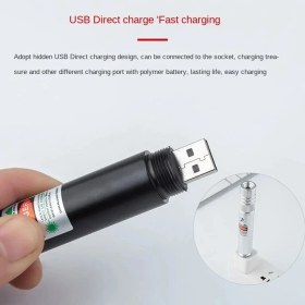 Resim Zenvia Fithome 100MW Desen Başlıklı USB Şarjlı Yeşil Lazer Pointer ZNV2025 