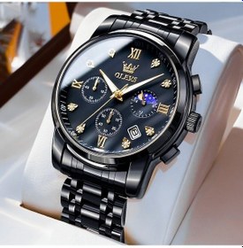 Resim Rogfer Olevs 2858 Erkekler Çok Fonksiyonlu İş Su Geçirmez Kuvars Saat Siyah Çok Renkli Çok Renkli 