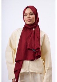 Resim Mirsoy Scarf Zerafet Desen Şal Açık Bordo 