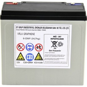 Resim Safir 12 V - 24 Ah Grafen Jel Akü 6'lı Set Elektrikli Bisiklet Aküsü 