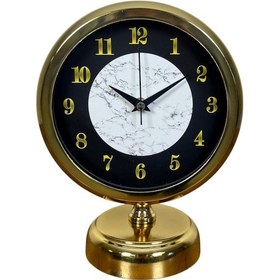 Resim Büro Ev Ofis Hediyesi İçin 25x20cm Golden Metal Mermer Stil Masa Saati Diğer 