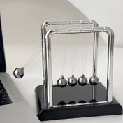 Resim 5 Toplu Newton'un Beşik Metal ve ABS Plastik Masa Dekoru - Modern Fizik Bilim Gösterim Modeli, Elektriksiz Ofis Ev Dekorasyonu için Halloween, Rahatlama & Eğitici Sergileme, Halloween Süslemesi | Metalli Bitiş | Hassas Denge 