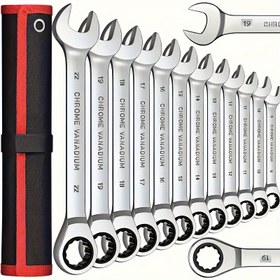 Resim PROTOOL Çift Tork Anahtarı çok fonksiyonlu mandren anahtar 14cm Ergonomik krom-vanadyum çelik seti 6mm ince açıklık + tork ölçeği - arabalar, motosikletler ve yelkenli gemiler için üç bir arada bakım aracı. Endüstriyel sınıf çift tork kombinasyonu 