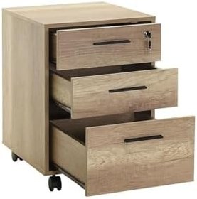 Resim Adore Mobilya Newyork Kilitli Çekmeceli Keson-Açık Ceviz(Tori) 45x63x51 cm (GxYxD) 