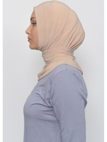 Resim Altobeh Çıtçıtlı Hazır Eşarp Hijap Bej 