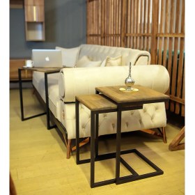 Resim Ats Dekor Ahşap Dekoratif Tasarım C 3'lü Zigon Yan Koltuk ve Laptop Sehpası 