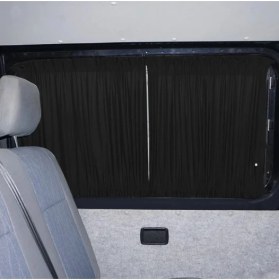 Resim Volkswagen Transporter Caravelle T5/t6/t7 Uzun Şase 2003-2022 Uyumlu Siyah Raylı Oto Perde Takımı 