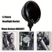 Resim Hightower 5.75" Harley Bmw Suzuki Motosiklet Far Muhafazası Siyah Krom Kaplama 