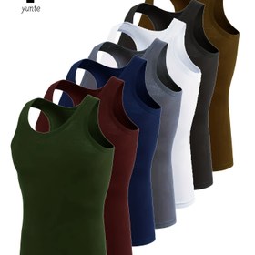Resim 7 Adet Erkek Atletleri, Nefes Alabilen Çabuk Kuruyan Polyester Yuvarlak Yaka, Düz Renkli Spor Yelekleri Koşu ve Egzersiz İçin, Düzenli Kalıp Örme Kumaş Gömlekler Yemek ve Spor İçin, İlkbahar/Yaz/Sonbahar - Çoklu Renkler 