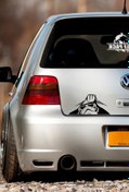 Resim STİCKERCI BEY Bagajdan Bakan Robot Sticker Etiket Folyo Kesim Kaplama Modifiye Aksesuarı 
